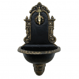 EmpireAntique Duvar Tipi Bahçe Çeşmesi – Siyah & Antik Döküm, Antik Musluklu Lüks Model