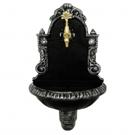 EmpireSilver Duvar Tipi Bahçe Çeşmesi – Gümüş Eskitme Döküm, Antik Musluklu Gösterişli Model