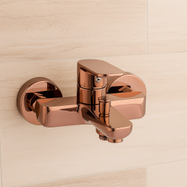 Delta Model Rose Gold Bakır Banyo Duş Bataryası