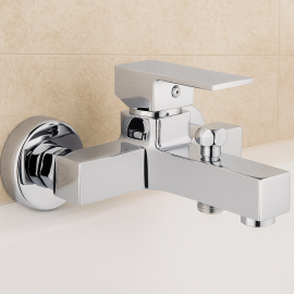 SquareFlow Krom Kare Banyo Bataryası – Su Tasarruflu, Modern Tasarım