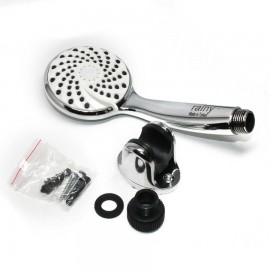 Rainy Swirl Krom El Duş Takımı – Mafsallı Duş Başlığı, Askı ve Vida Seti Dahil