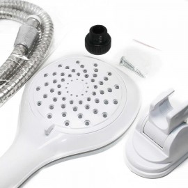 Rainy Master Beyaz El Duş Takımı – Spiral Hortumlu, Mafsallı Duş Başlığı ve Askı Dahil