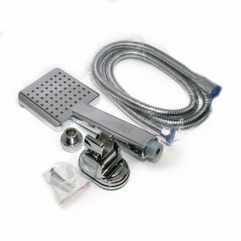 Rainy Orient Kare Krom El Duş Takımı – Spiral Hortumlu, Mafsallı Askı Aparatlı