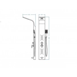 HydroLux Beyaz Duş Kolonu – Masaj Jetli, Üst Duş ve El Duşlu Panel Sistem