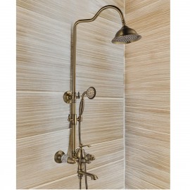 Vintage Antik Renk Robot Duş Seti – Antik Porselenli Banyo Bataryası Dahil