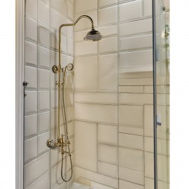 Gold Vintage Robot Duş Seti – Altın Banyo Bataryası Dahil