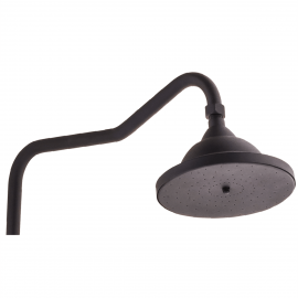 Mat Siyah Vintage Robot Duş Seti –  Porselen Taşlı Banyo Bataryası Dahil