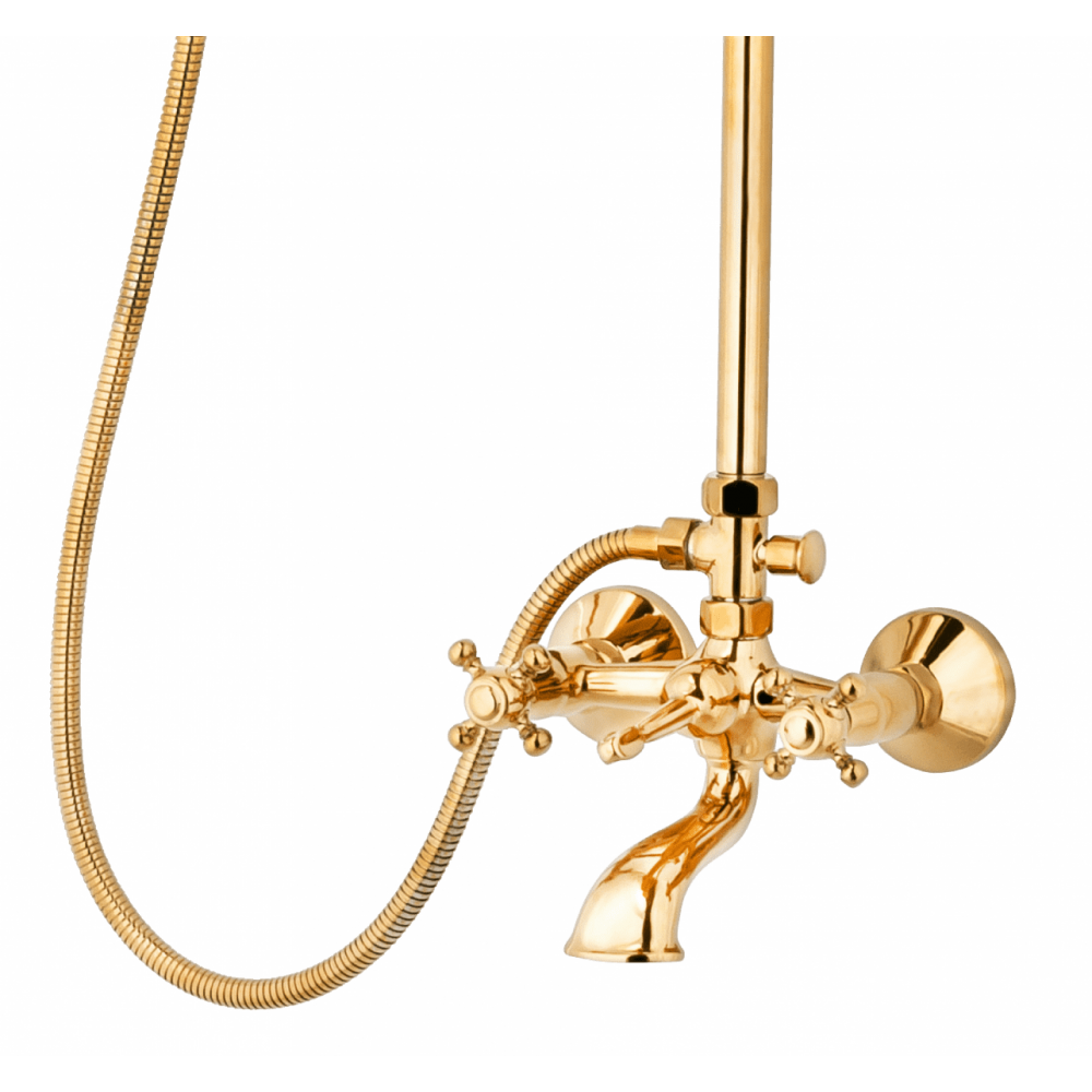 Gold Altın Vintage Robot Duş Seti – Gold Altın Banyo Bataryası Dahil