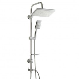 Aqua Kare Başlıklı Krom Tepe Duş Seti – El Duşlu, Yüksek Basınçlı