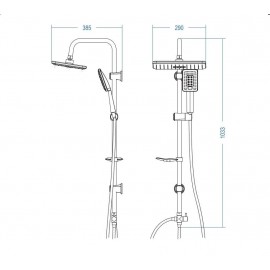 Aqua Kare Başlıklı Krom Tepe Duş Seti – El Duşlu, Yüksek Basınçlı