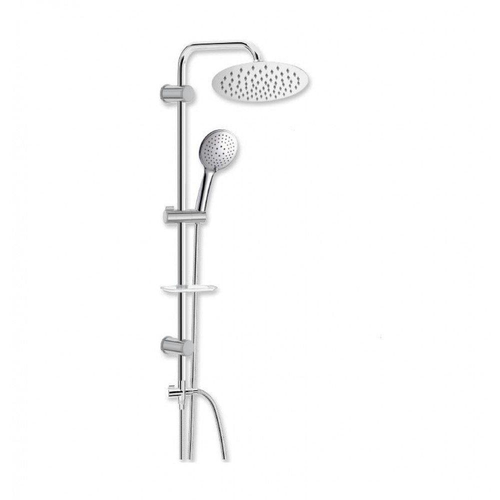Duschline Oval Metal Başlıklı Krom Tepe Duş Seti – El Duşlu, Yüksek Basınçlı