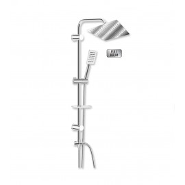 Quart Full Krom Metal El Duşlu Tepe Duş Seti – Kare Başlıklı, Yüksek Basınçlı