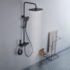 Mat Siyah Piano Tuşlu Robot Duş Sistemi – Mat Siyah Banyo Bataryası Dahil