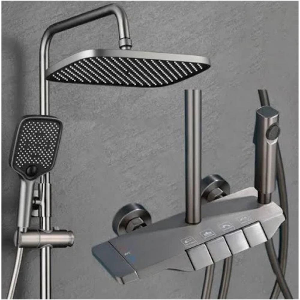 Antrasit Piano Tuşlu Robot Duş Sistemi – Antrasit Banyo Bataryası Dahil