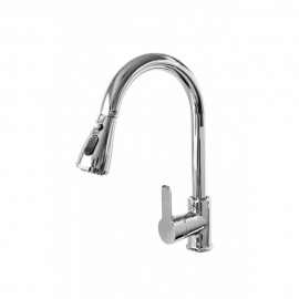 FlexChrome 360 Spiralli Oynar Borulu Krom Eviye Bataryası - Pirinç Gövde