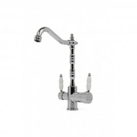 Krom Rustik Arıtmalı Eviye Bataryası – Porselen Kollu Döner Borulu