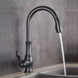 Mat Siyah Spiralli Mutfak Eviye Bataryası – Çekilebilir Başlıklı, Klasik Gövde Tasarımı, Pirinç Malzeme