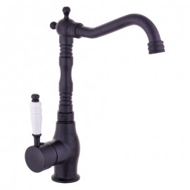 Valente Mat Siyah Eviye Bataryası – 360° Döner Borulu, Su Tasarruflu