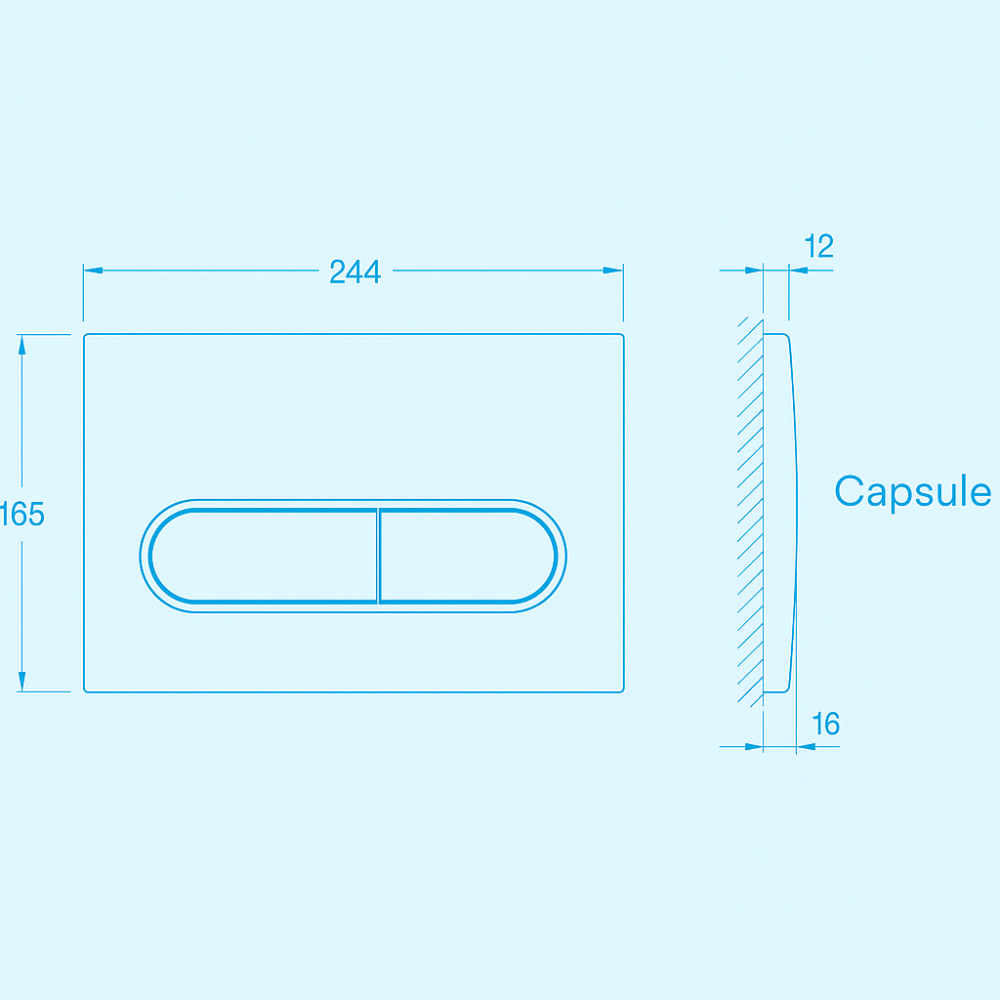 Kale Versus Capsule Beyaz Kumanda Paneli - Gömme Rezervuar Düğme Takımı