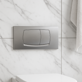 Ece Kalın Gömme Rezervuar Uyumlu Mat Krom Kumanda Paneli – Gömme Rezervuar Düğme Takımı