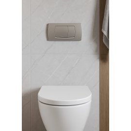 Kale Start Kalın Gömme Rezervuar Uyumlu Mat Krom Kumanda Paneli – Gömme Rezervuar Düğme Takımı