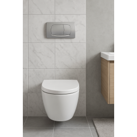 Adell Kalın Gömme Rezervuar Uyumlu Mat Krom Kumanda Paneli – Gömme Rezervuar Düğme Takımı