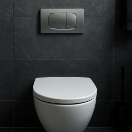 Roca Kale Kalın Gömme Rezervuar Uyumlu Mat Krom Kumanda Paneli – Gömme Rezervuar Düğme Takımı