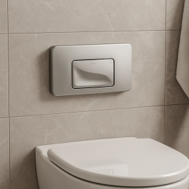 Vitra Tek Basmalı Mat Krom Kumanda Paneli - Gömme Rezervuar Düğme Takımı