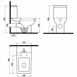 BanyoSepeti Cube Duvara Sıfır Klozet Takımı – 2. Kalite (Rezervuarlı, Yavaş Kapanan Kapaklı, İç Takım Dahil)