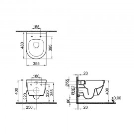 Kale İdea 48 cm Smart Asma Klozet + Smart Klozet Kapağı