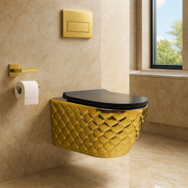 DiamondGold – Özel Desenli Gold Asma Klozet (Amortisörlü Kapak Dahil)