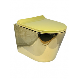 PureGold – Parlak Gold Asma Klozet (Amortisörlü Kapak Dahil)