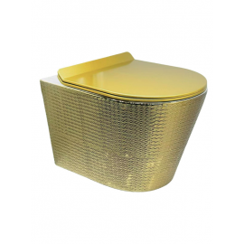 GoldenWeave – Dokulu Gold Asma Klozet (Amortisörlü Kapak Dahil)