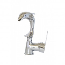 DolphinChrome Yunus Figürlü Krom Lavabo Bataryası – 360° Döner Başlık, Su Tasarruflu