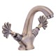 ClassicFan Eskitme Antik Lavabo Bataryası – Sabit Borulu, Retro Tavroz Kollar