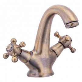 ClassicLine Eskitme Antik Lavabo Bataryası – Sabit Borulu, Çift Topuz Kollu