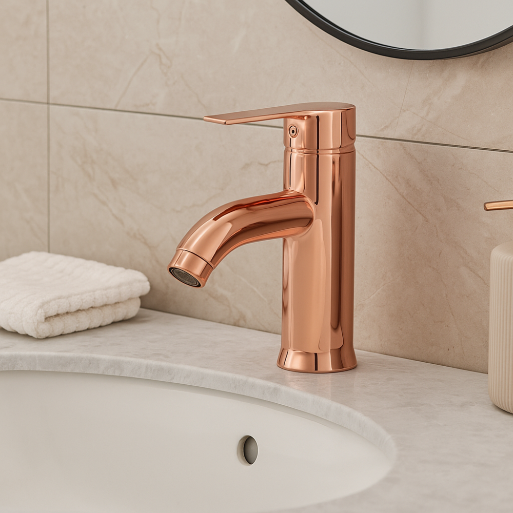 Altın Delta Kol Lavabo Bataryası Krom Uzun Lavabo Bataryası Bakır Boru Lavabo Musluğu