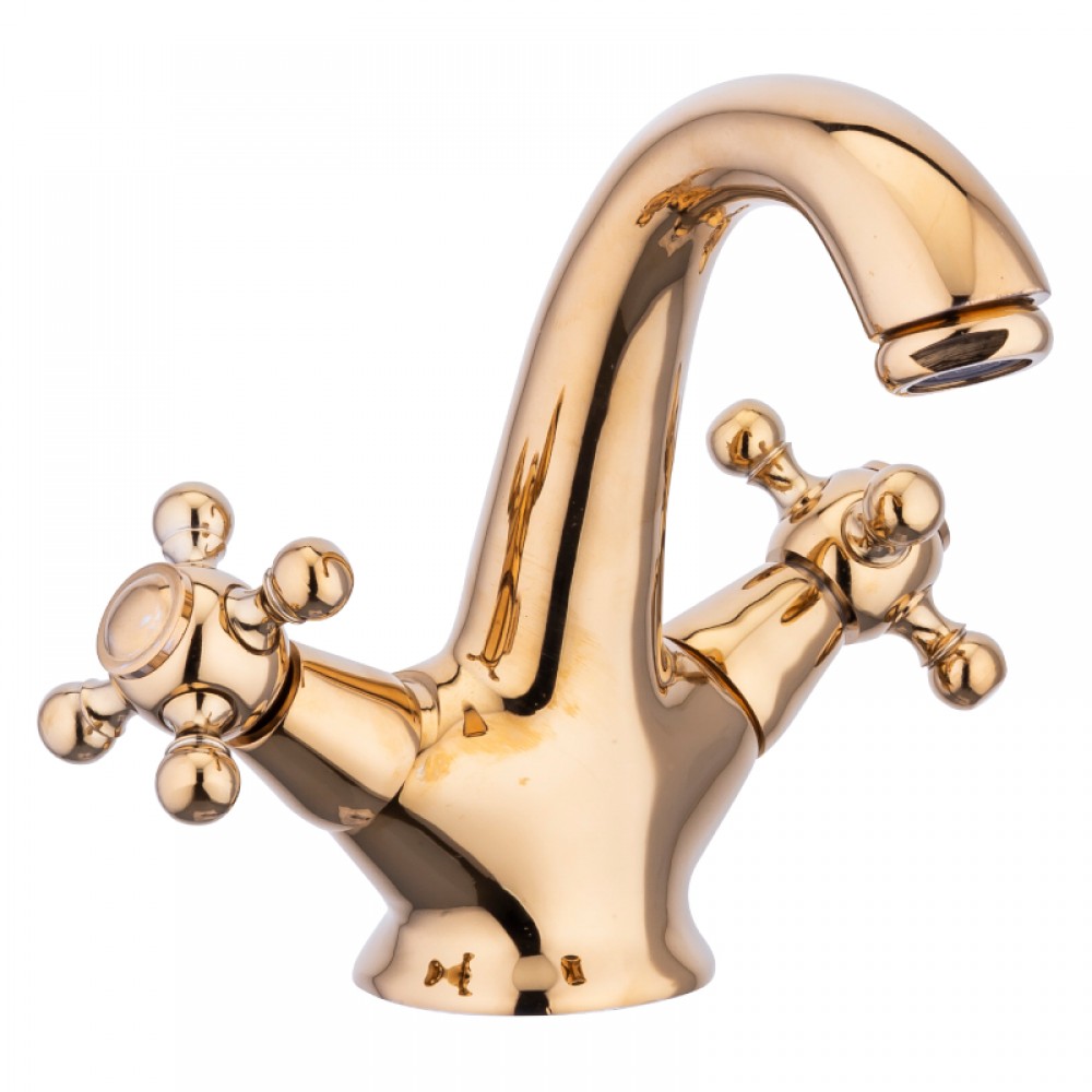 Altın Gold Klasik Lavabo Bataryası – Çift Kollu Retro Tasarım, Su Tasarruflu Altın Gold Klasik Lavabo Bataryası – Çift Kollu Retro Tasarım, Su Tasarruflu