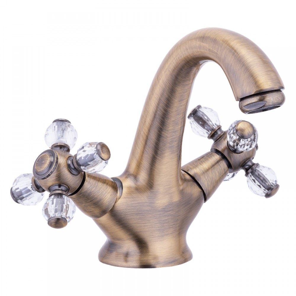 Antik Eskitme Kristal Kollu Lavabo Bataryası – Retro Klasik Tasarım, Su Tasarruflu Antik Eskitme Kristal Kollu Lavabo Bataryası – Retro Klasik Tasarım, Su Tasarruflu