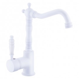 Valente Mat Beyaz Lavabo Bataryası – Kavisli Borulu, Klasik Tarz, Su Tasarruflu