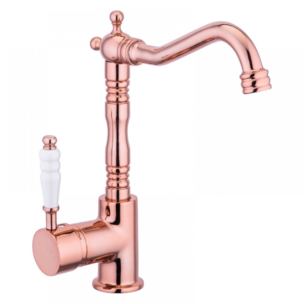 Valente Rose Gold Bakır Lavabo Bataryası – Kavisli Borulu, Lüks Görünüm, Su Tasarruflu Valente Rose Gold Bakır Lavabo Bataryası – Kavisli Borulu, Lüks Görünüm, Su Tasarruflu