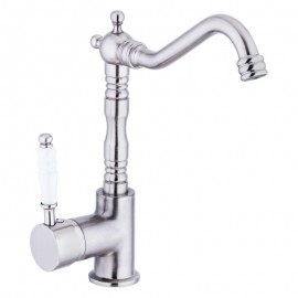 Valente Inox Lavabo Bataryası – Kavisli Borulu, Paslanmaz Görünüm, Su Tasarruflu