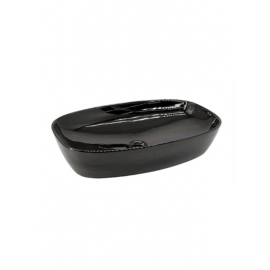 BlackShine Parlak Siyah Seramik Tezgah Üstü Çanak Lavabo – 60x39 cm