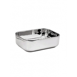 SilverEdge Gümüş Köşeli Seramik Tezgah Üstü Çanak Lavabo – 40x30 cm