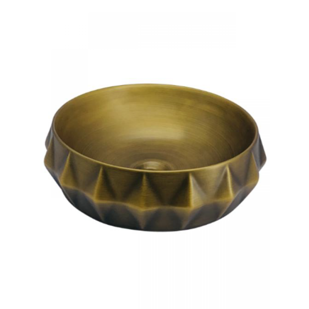 AntiqueLine Mat Antik Yuvarlak Seramik Tezgah Üstü Çanak Lavabo – 43x43 cm