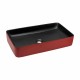 RedLine Siyah & Kırmızı Dikdörtgen Seramik Tezgah Üstü Çanak Lavabo – 60x35 cm