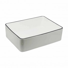 SquareLine 480 – Modern Dikdörtgen Seramik Tezgah Üstü Çanak Lavabo 48x37 Cm