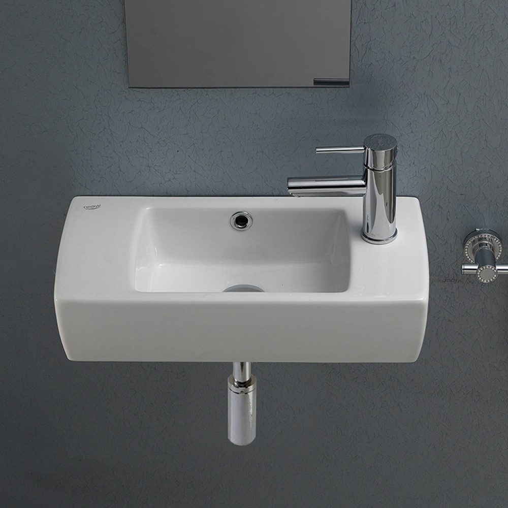 SmartLine Duvara Monte & Dolap Uyumlu Armatür Deliği Sağda Seramik Lavabo – 50x25 cm, Beyaz SmartLine Duvara Monte & Dolap Uyumlu Armatür Deliği Sağda Seramik Lavabo – 50x25 cm, Beyaz