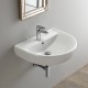 VersaWall Duvara Monte Armatür Delikli Seramik Lavabo – 45x35 cm, Beyaz