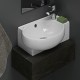 CornerFlex Mini Köşe Lavabo – Duvara Monte & Dolap Uyumlu, Armatür Delikli, 45x28 cm, Beyaz CornerFlex Mini Köşe Lavabo – Duvara Monte & Dolap Uyumlu, Armatür Delikli, 45x28 cm, Beyaz